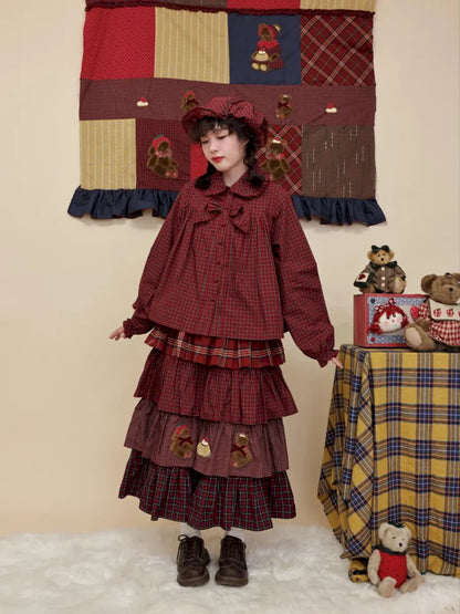 Bow-tie ruffled oversized shirt【s0000014172】