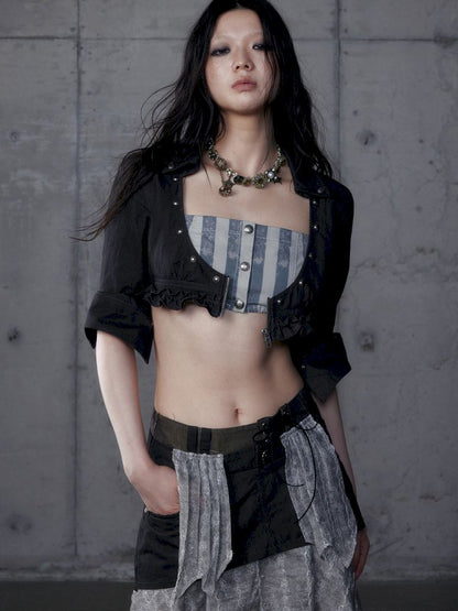 Short low collar long sleeve shirt【s0000013478】