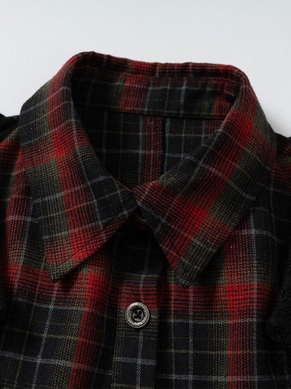 Check Knit Fake Two Piece Shirt【s0000015547】