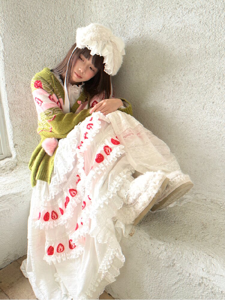 Strawberry Matcha Fair Isle Cardigan【s0000018535】