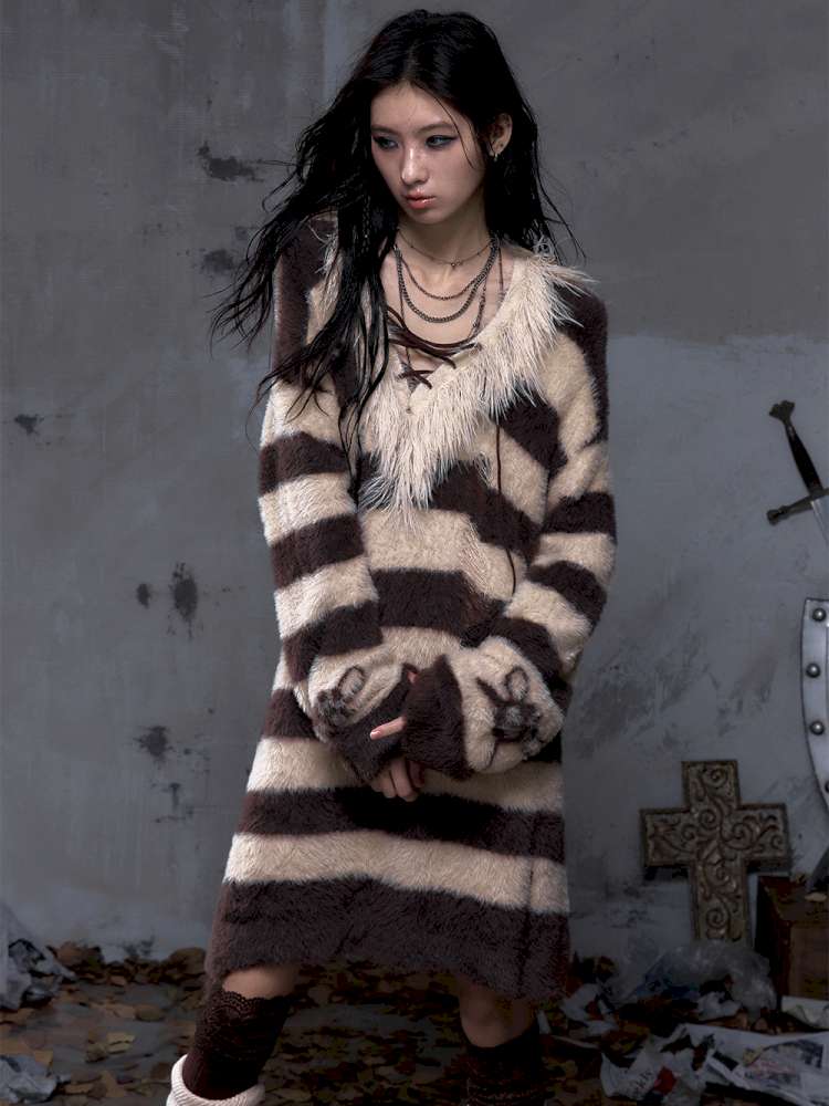 Long-Sleeve Striped Sweater【s0000014474】