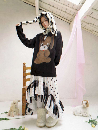 Asymmetric Bow Midi Skirt【s0000014525】