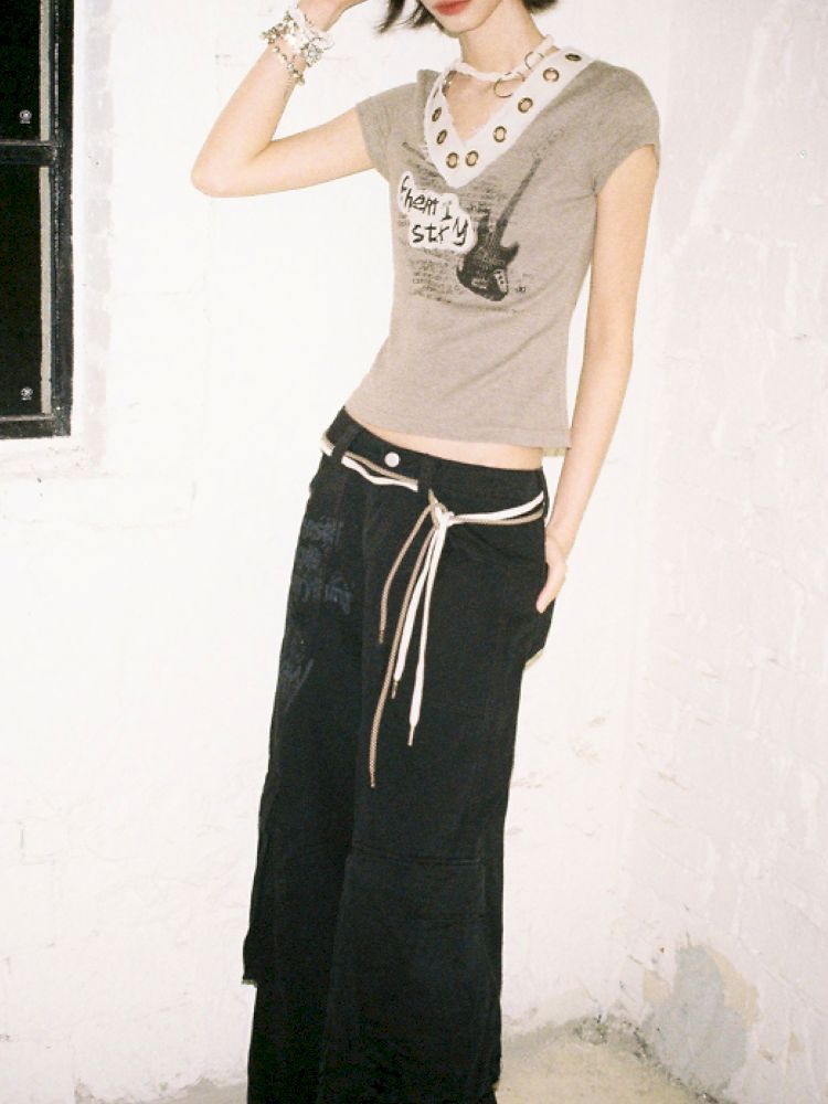 Letters do old loose work pants【s0000012430】
