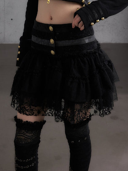 Vintage Layered Mesh Puffy Skirt【s0000019151】