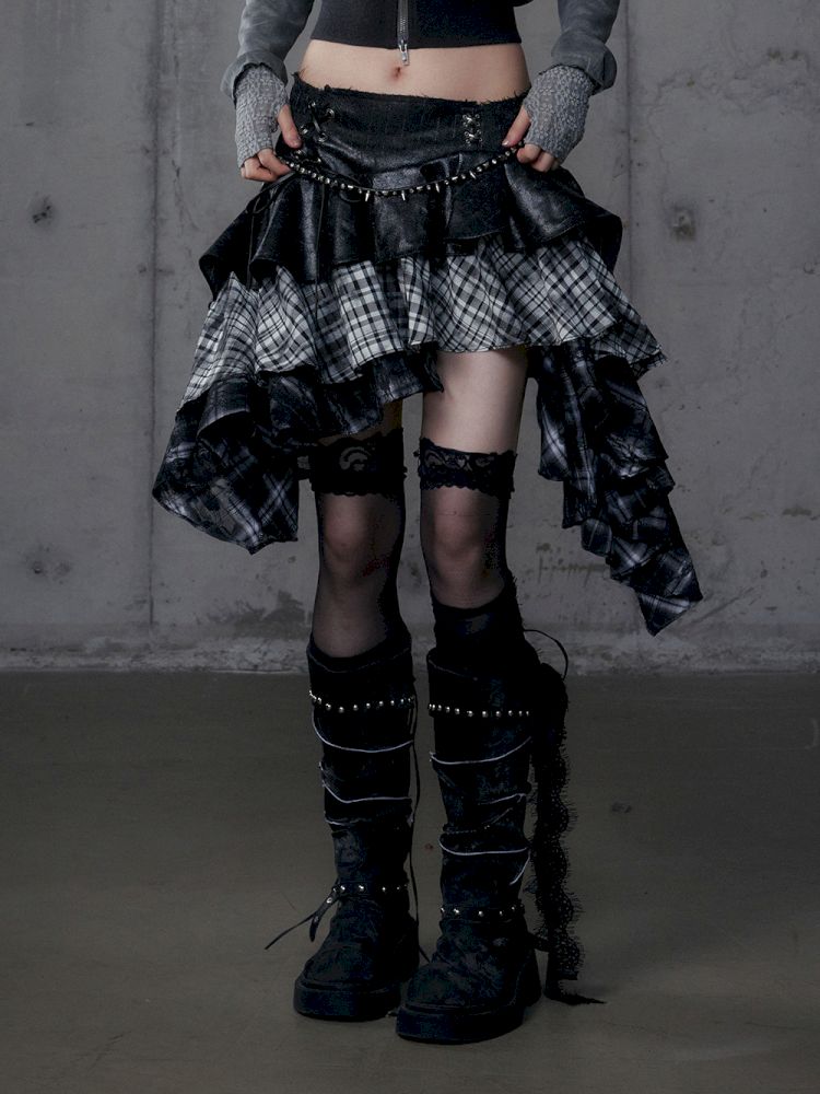 Heavy leather bustier skirt【s0000013467】