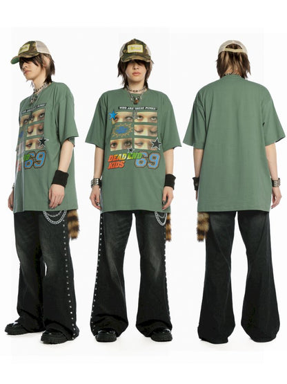 Hip Hop Trend Couple Loose Multicolor T-Shirt【s0000013603】