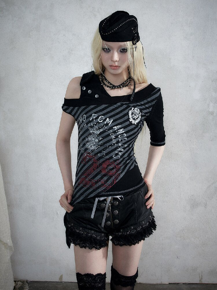 Vintage Court Lace Leather Shorts【s0000017862】