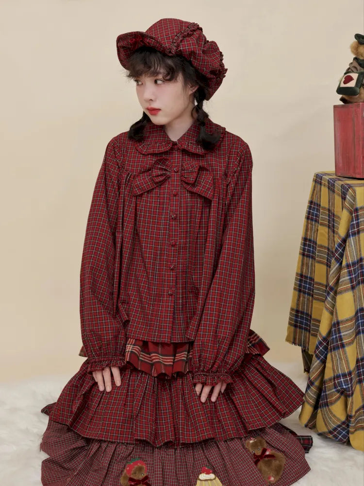 Bow-tie ruffled oversized shirt【s0000014172】