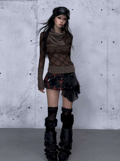 Vintage Punk Scarf Wool Knit Layer【s0000014923】