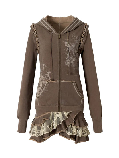 Detachable Hooded Sweatshirt Dress【s0000013943】