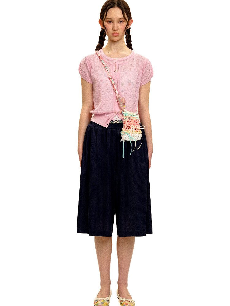 Breathable Lace Knit Top Skirt Set【s0000017442】
