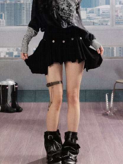 Pleated Irregular A-Line Skirt【s0000016271】