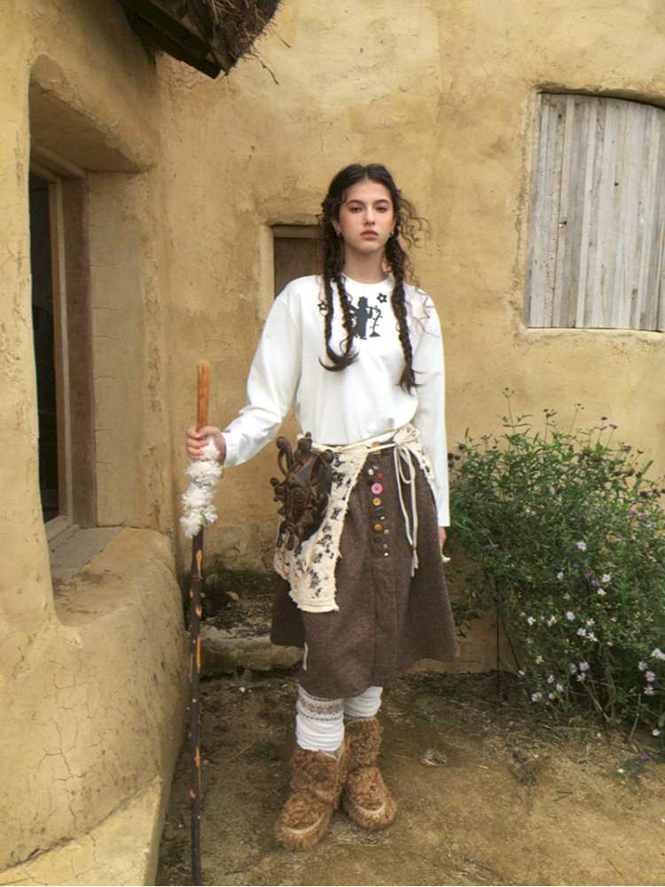 Forest Elf Print Long Sleeve T-Shirt【s0000014898】