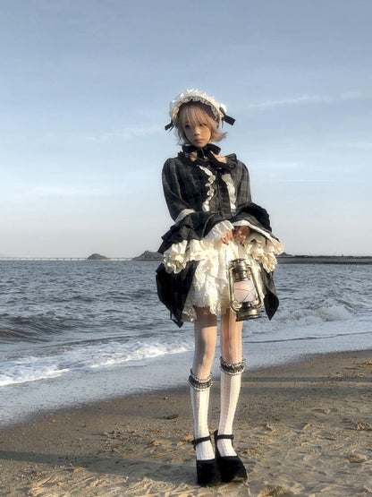 레이스 ji 슬리브 도베 테일 불규칙한 셔츠 [S0000011340]