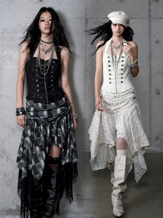 Asymmetrical Halter Neckline Dress【s0000013942】