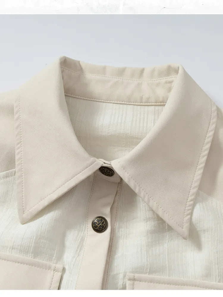 Leather Detachable Long-Sleeved Shirt【s0000014119】