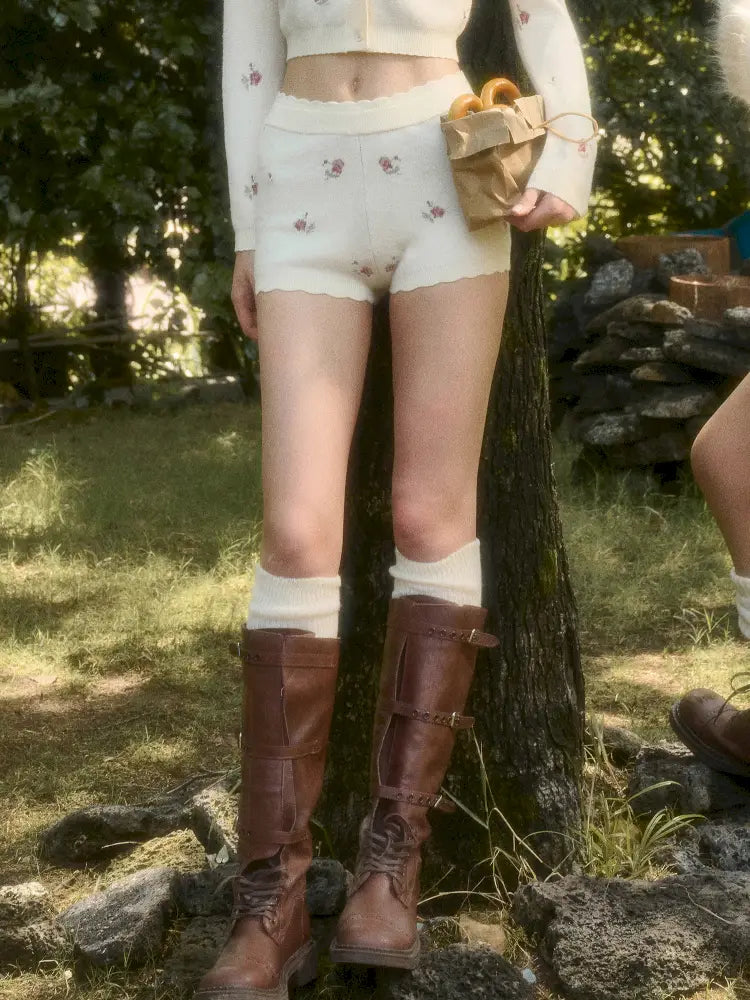 Floral Print “Mix & Match” Sweet Floral Knit Top【s0000014324】