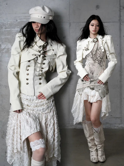 Stand Collar Ultra-Short Leather Jacket【s0000013950】