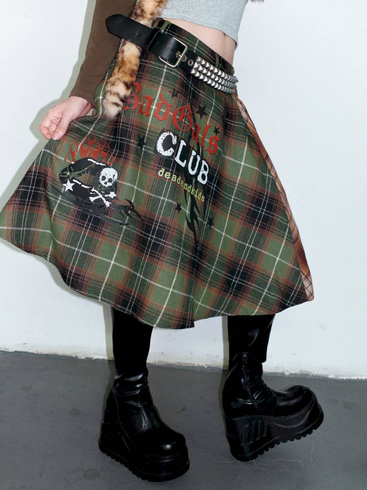 Vintage layered butt curtain skirt【s0000014378】