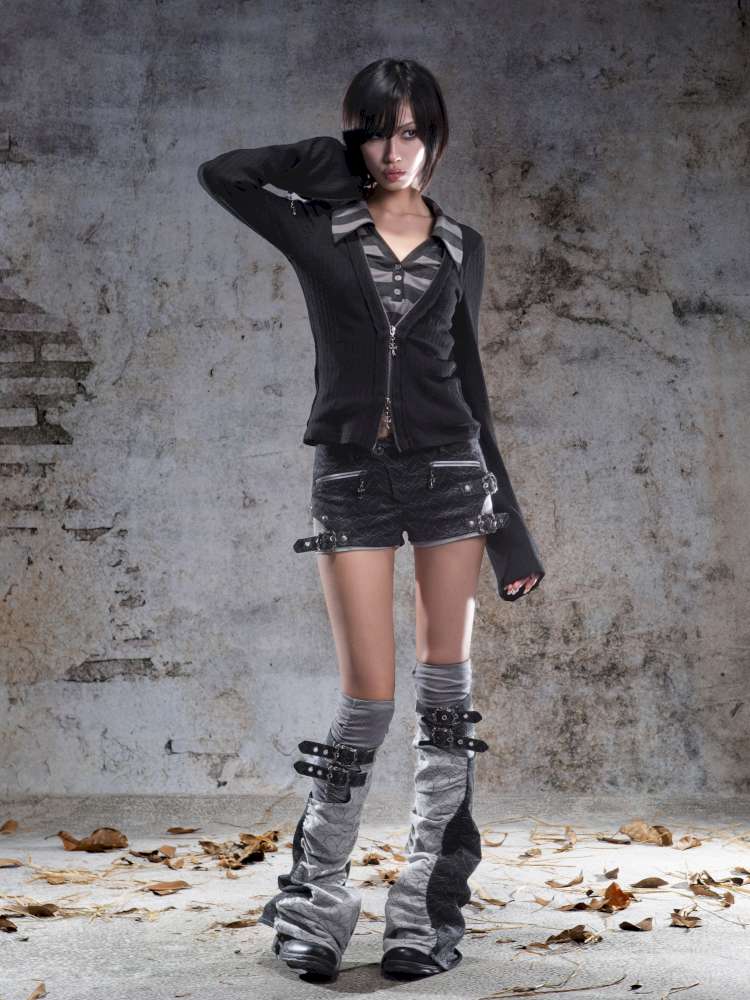 Faux Two-Piece Leggings Low-Rise Shorts【s0000014485】