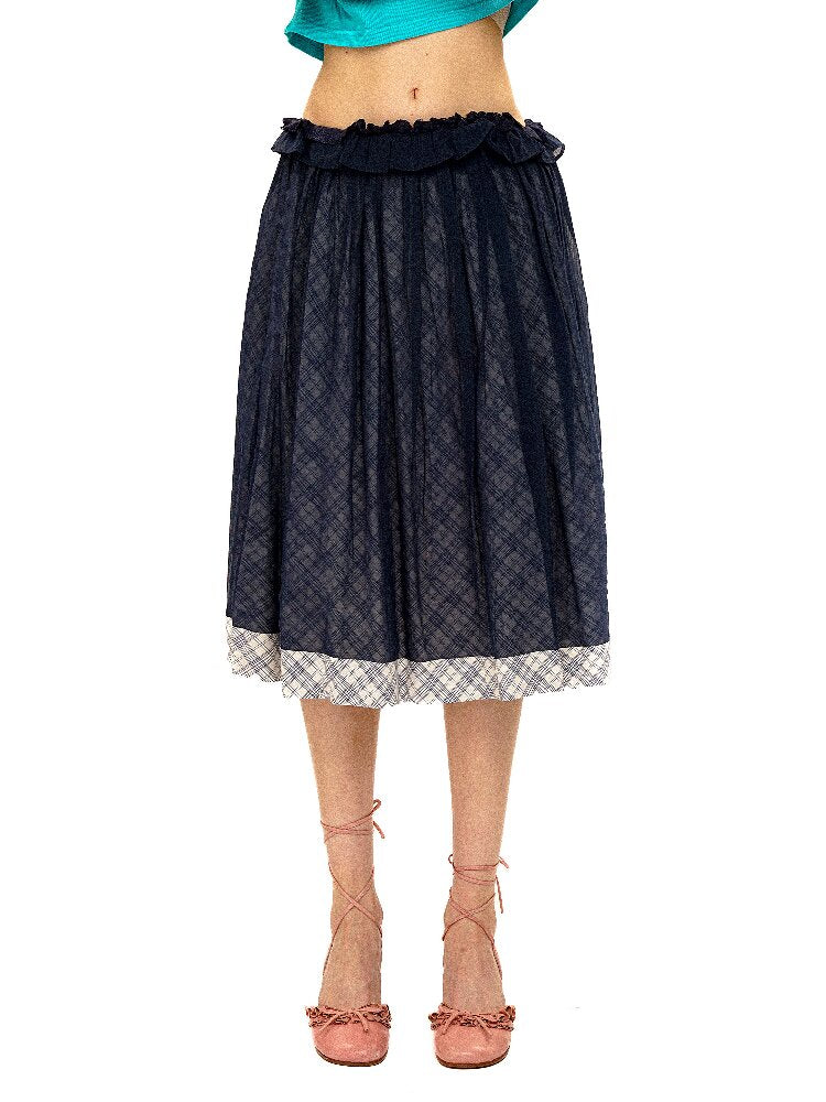 Thin Plaid Bow Spliced Skirt【s0000016087】