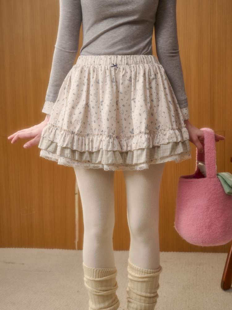 Rabbit Print Design Top Skirt【s0000014886】