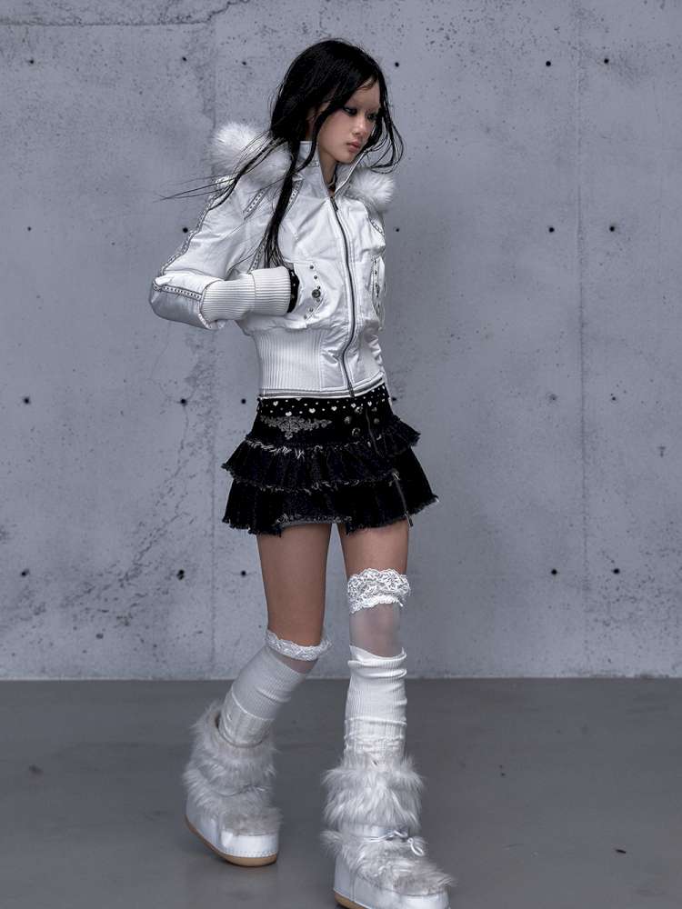 Street Punk Fur Hooded Padded Jacket【s0000014922】