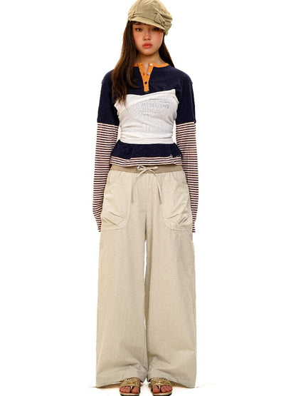Threaded Waist Drawstring Pants【s0000017438】