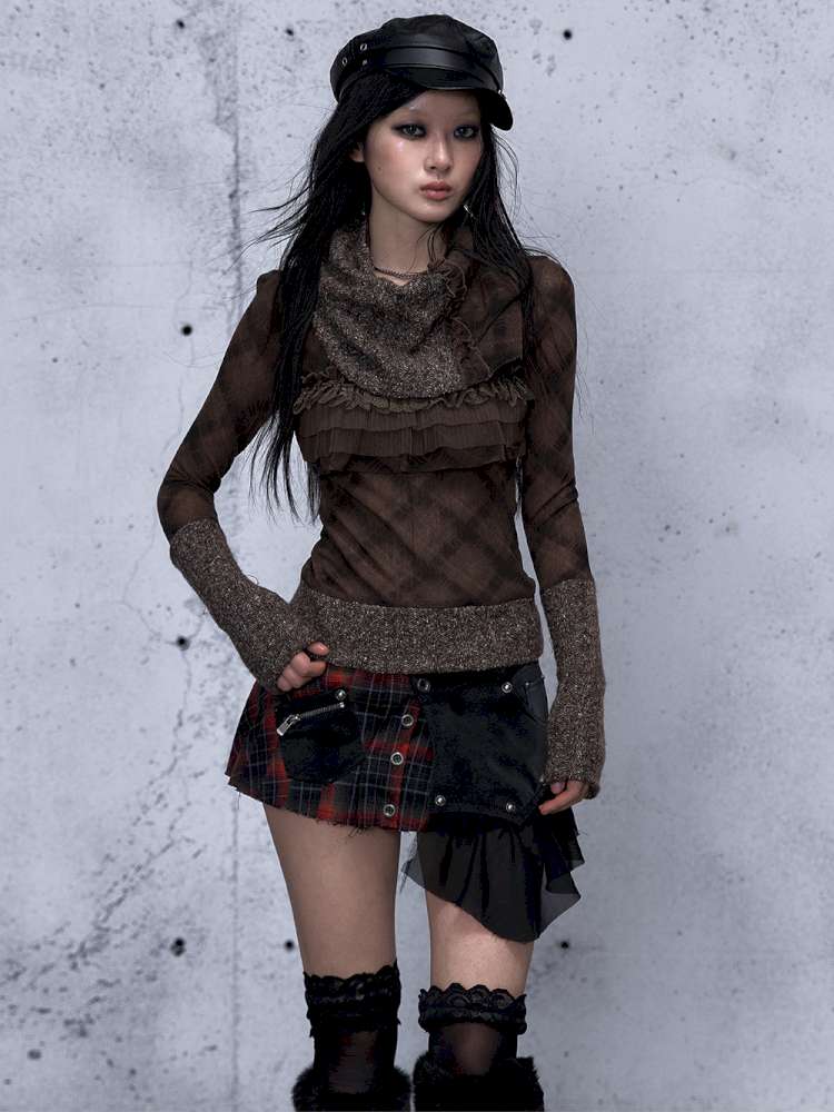 Vintage Punk Scarf Wool Knit Layer【s0000014923】