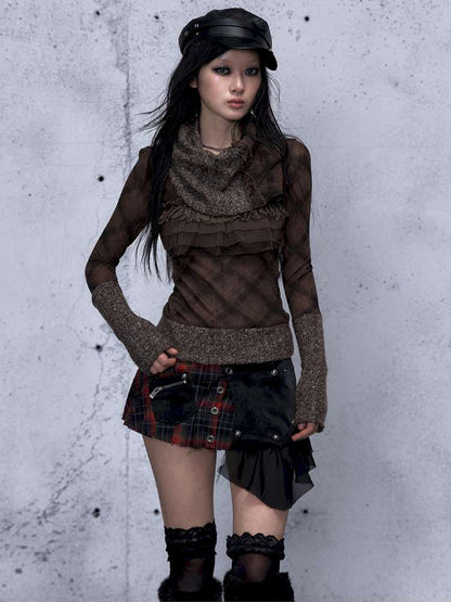 Vintage Punk Scarf Wool Knit Layer【s0000014923】