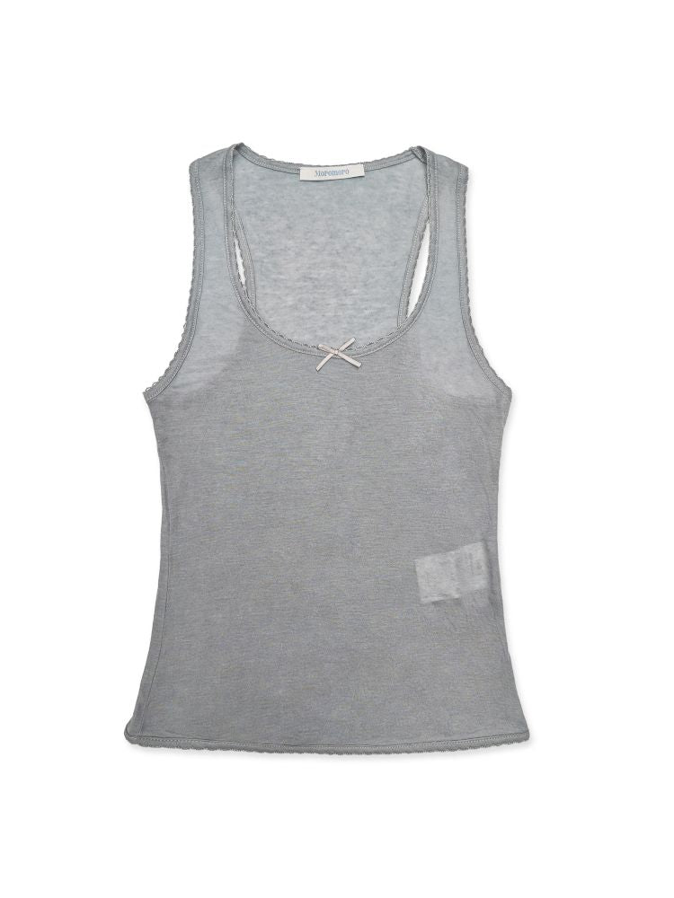 Lace bow casual lazy camisole undershirt【s0000013437】
