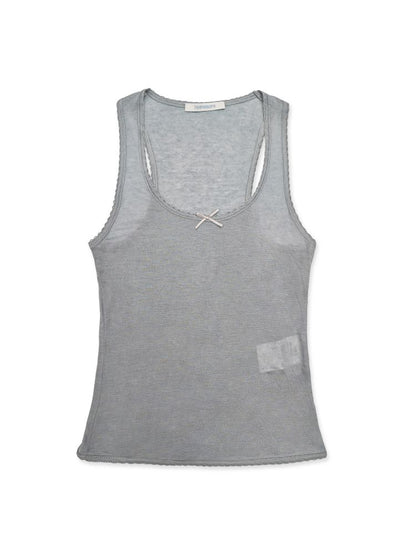 Lace bow casual lazy camisole undershirt【s0000013437】