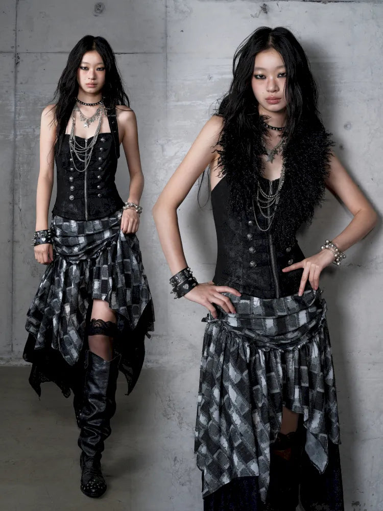 Asymmetrical Halter Neckline Dress【s0000013942】