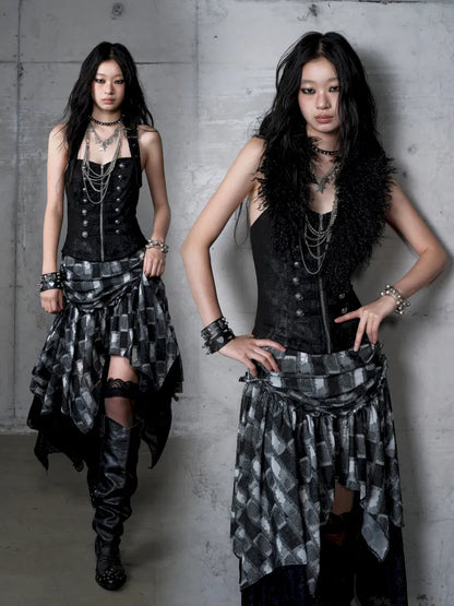 Asymmetrical Halter Neckline Dress【s0000013942】