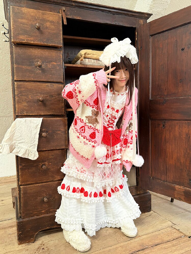 Bear Cake Fair Isle Cardigan【s0000018537】