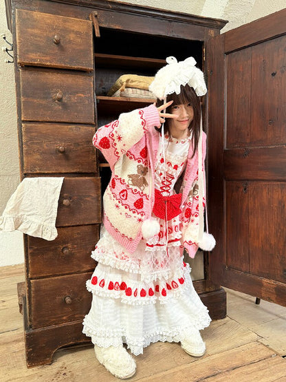 Bear Cake Fair Isle Cardigan【s0000018537】