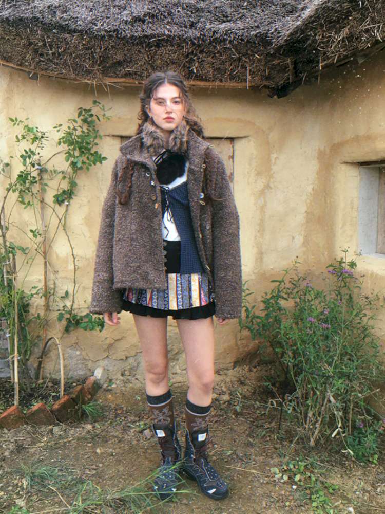 Brown Woolen Loose Button Coat【s0000014896】