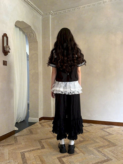 Cute bubble multi-layered lace bows pants【s0000012765】