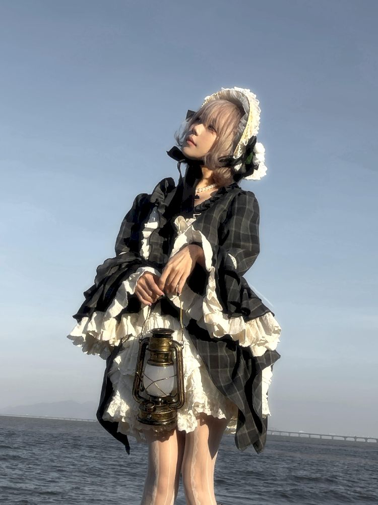 레이스 ji 슬리브 도베 테일 불규칙한 셔츠 [S0000011340]