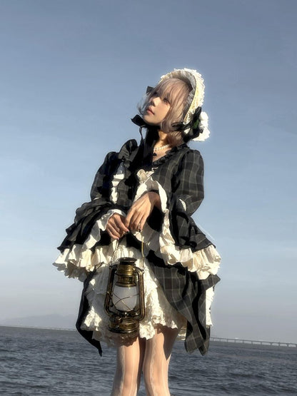 레이스 ji 슬리브 도베 테일 불규칙한 셔츠 [S0000011340]