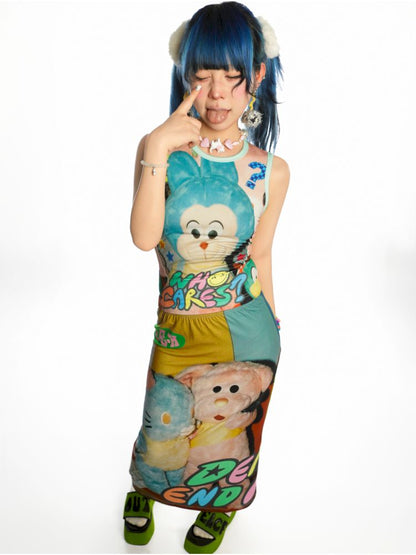 Y2K Stretch Casual Halter Long Skirt【s0000013521】