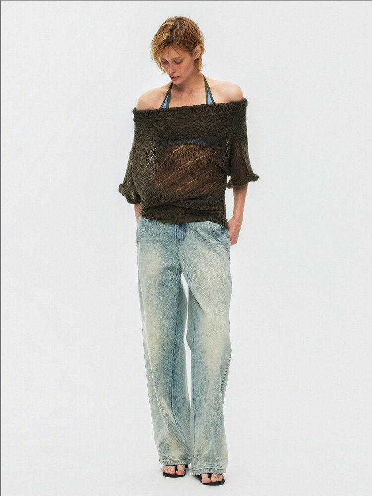 One Shoulder Cut Out Cable Knit【s0000015930】