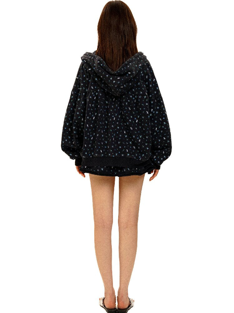 Hand Painted Floral Hoodie Set【s0000017921】