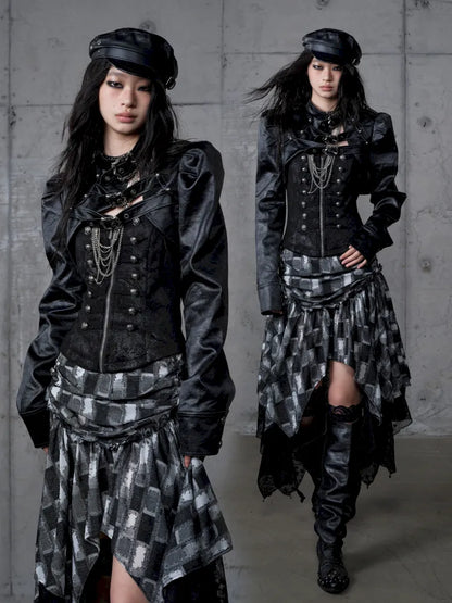 Stand Collar Ultra-Short Leather Jacket【s0000013950】