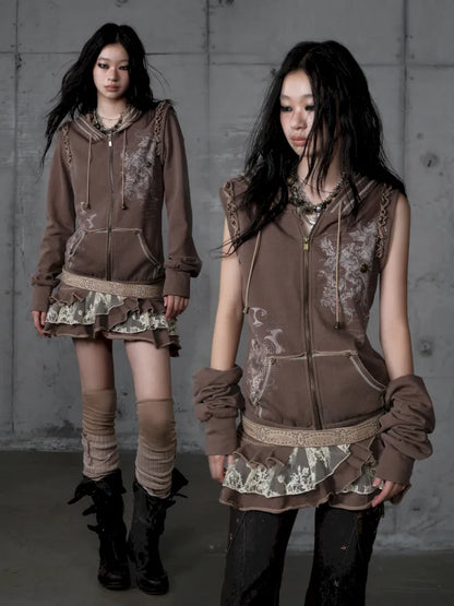 Detachable Hooded Sweatshirt Dress【s0000013943】