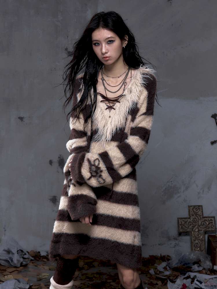 Long-Sleeve Striped Sweater【s0000014474】