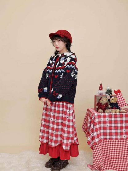 Bow Snowflake Island Wool Sweater【s0000015098】