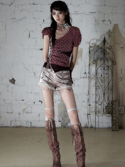 Y2k Retro Asymmetrical Strap T-Shirt【s0000017237】