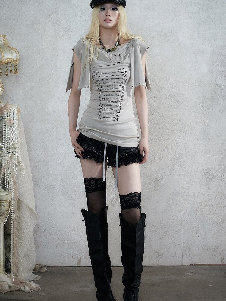 Vintage Court Knightly T-Shirt Dress【s0000017863】