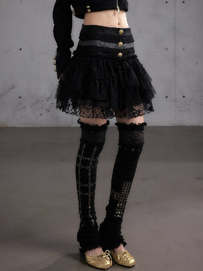Vintage Layered Mesh Puffy Skirt【s0000019151】